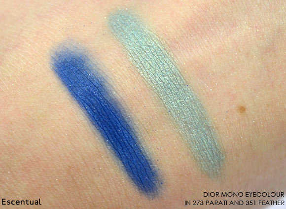 Dior Mono Eyeshadow in 273 Parati and 351 Feather Swatches