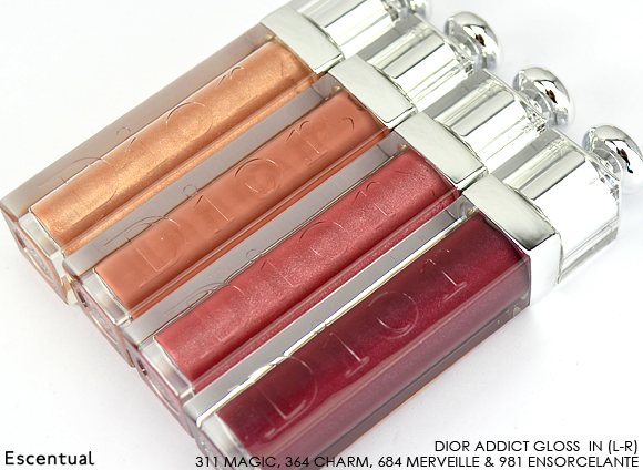 Dior Addict Gloss in 311 Magic 364 Charm 684 Merveille 981 Ensorcelante