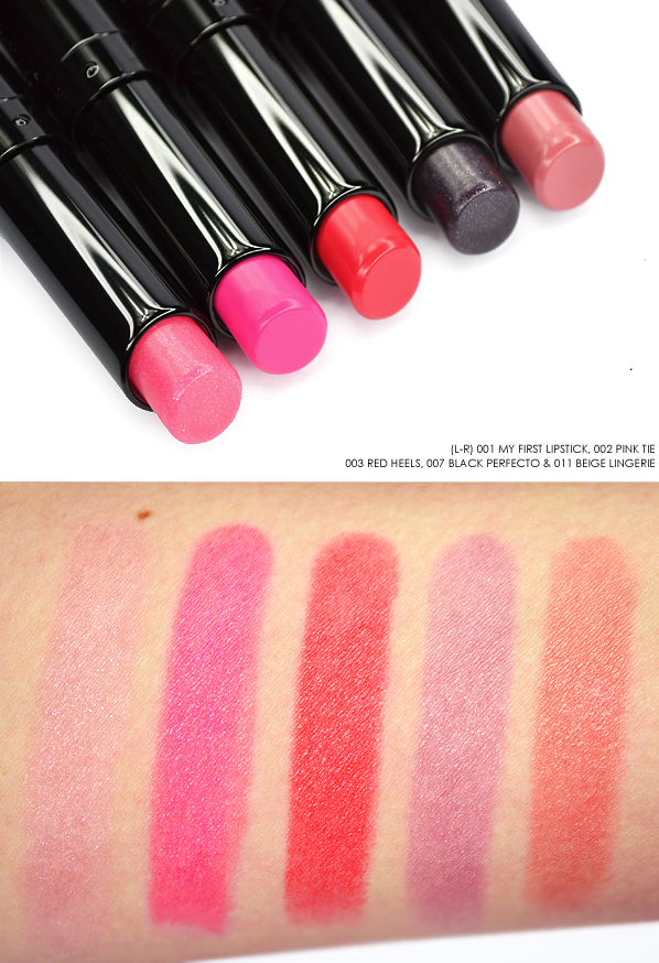 Guerlain La Petite Robe Noire Lipstick - My First Lipstick - Pink Tie- Red Heels - Black Perfecto - Beige Lingerie