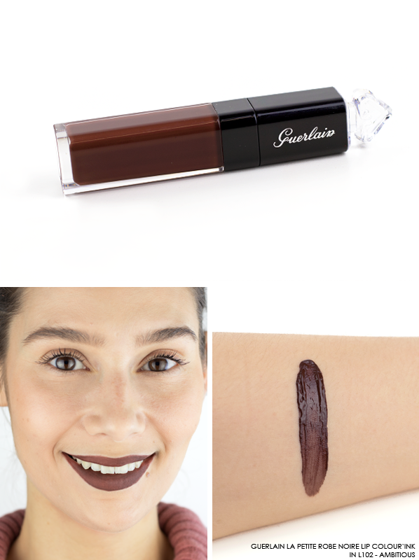 GUERLAIN-La-Petite-Robe-Noire-Lip-Colour'Ink-Liquid-Lipstick-Swatch-L102-Ambitious