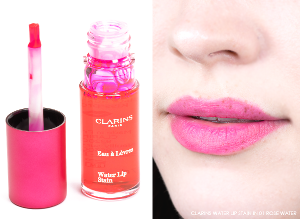 Clarins Water Lip Stain in 01 Rose Water Swatch & Product Shot