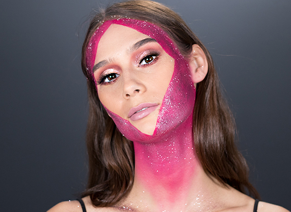 Bold Glitter Mask Halloween Makeup